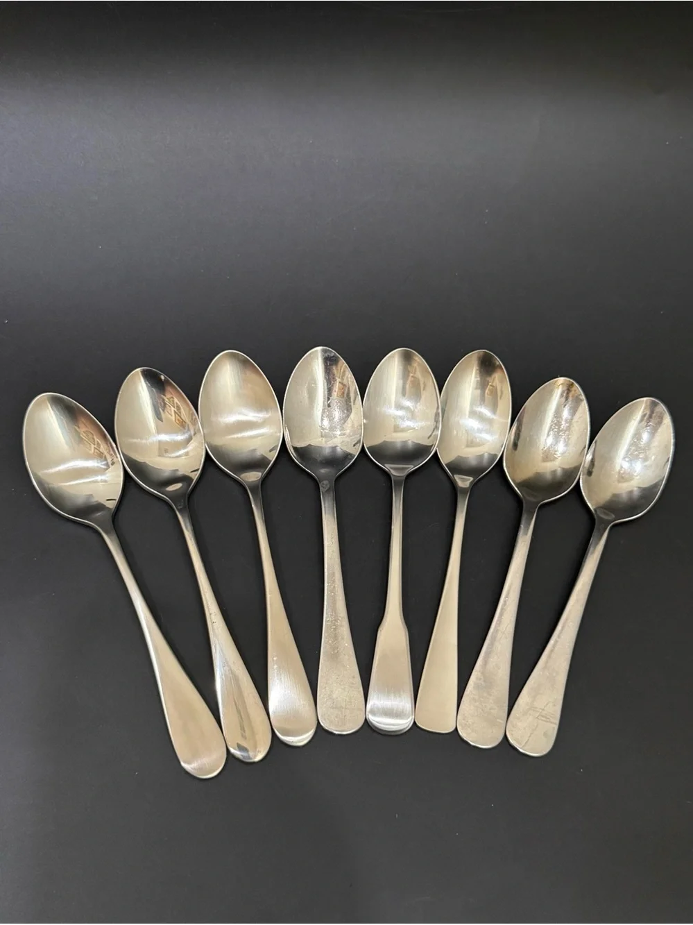 Lot 8 Assortment ONEIDA Craft Stainless Steel Plain Rounded Handle Teaspoon